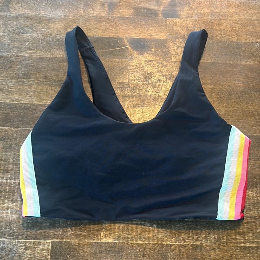 Spiritual Gangster Colorful Striped Women's Sports Bra